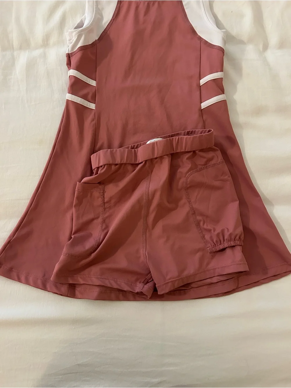Amazon Kids Two-Piece Active Dress and Shorts Set - Dusty Rose and White
